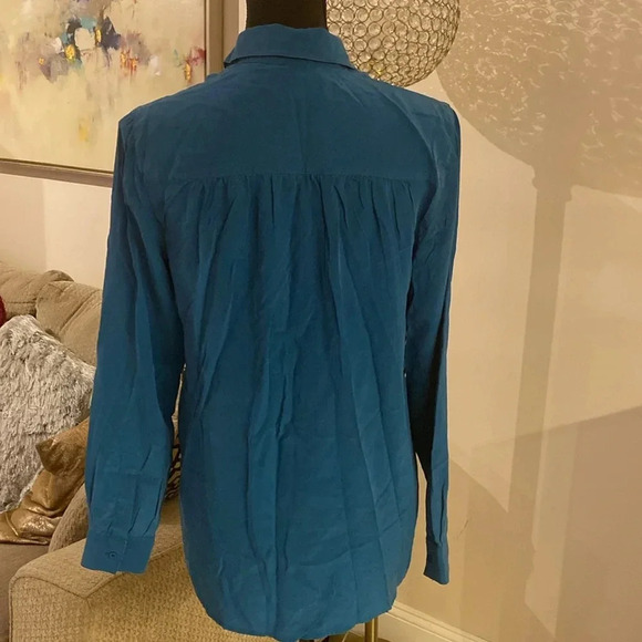 Maje silk teal blouse size 2 - Picture 3 of 6